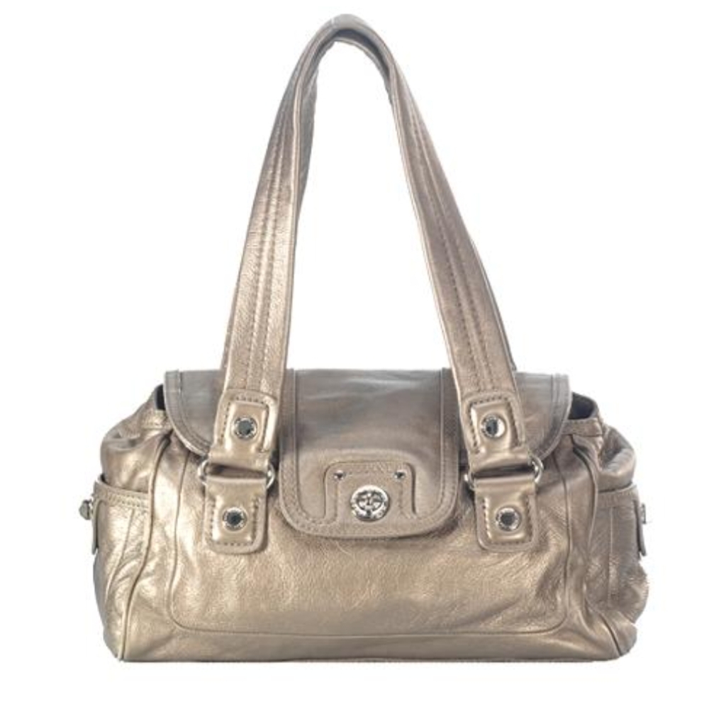 Marc by Marc Jacobs Totally Turnlock Metallic Leather Quinn Satchel Handbag